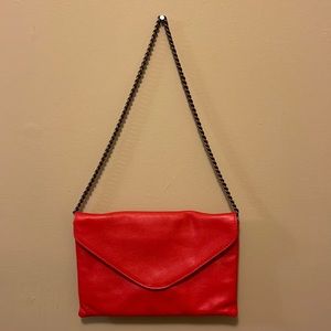 J. Crew red leather envelope shoulder bag